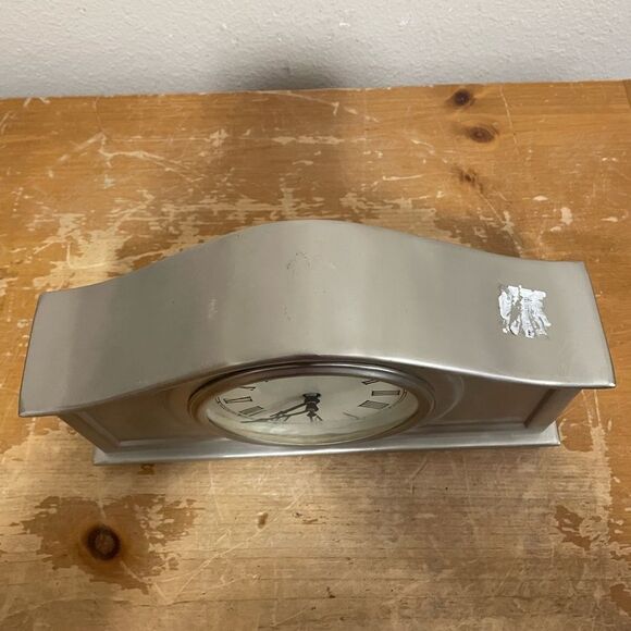 Pottery Barn Brushed Stainless Steel Mantle Clock - Picture 3 of 7